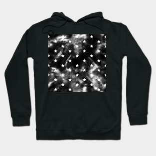 Black Tie-Dye and Stars Hoodie